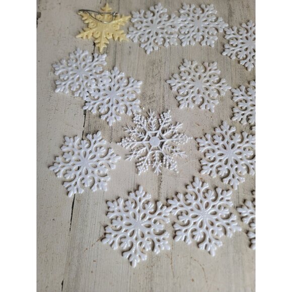 Variety glitter white snowflake ornament Xmas‎ set decor snow - Picture 7 of 8